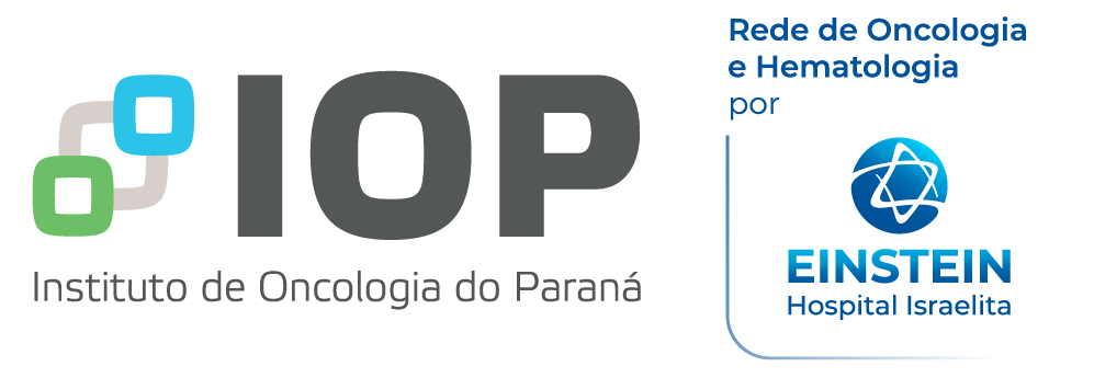 Logotipo do Instituto de Oncologia do Paraná em parceria com a Rede de Oncologia e Hematologia do Einstein Hospital Israelita