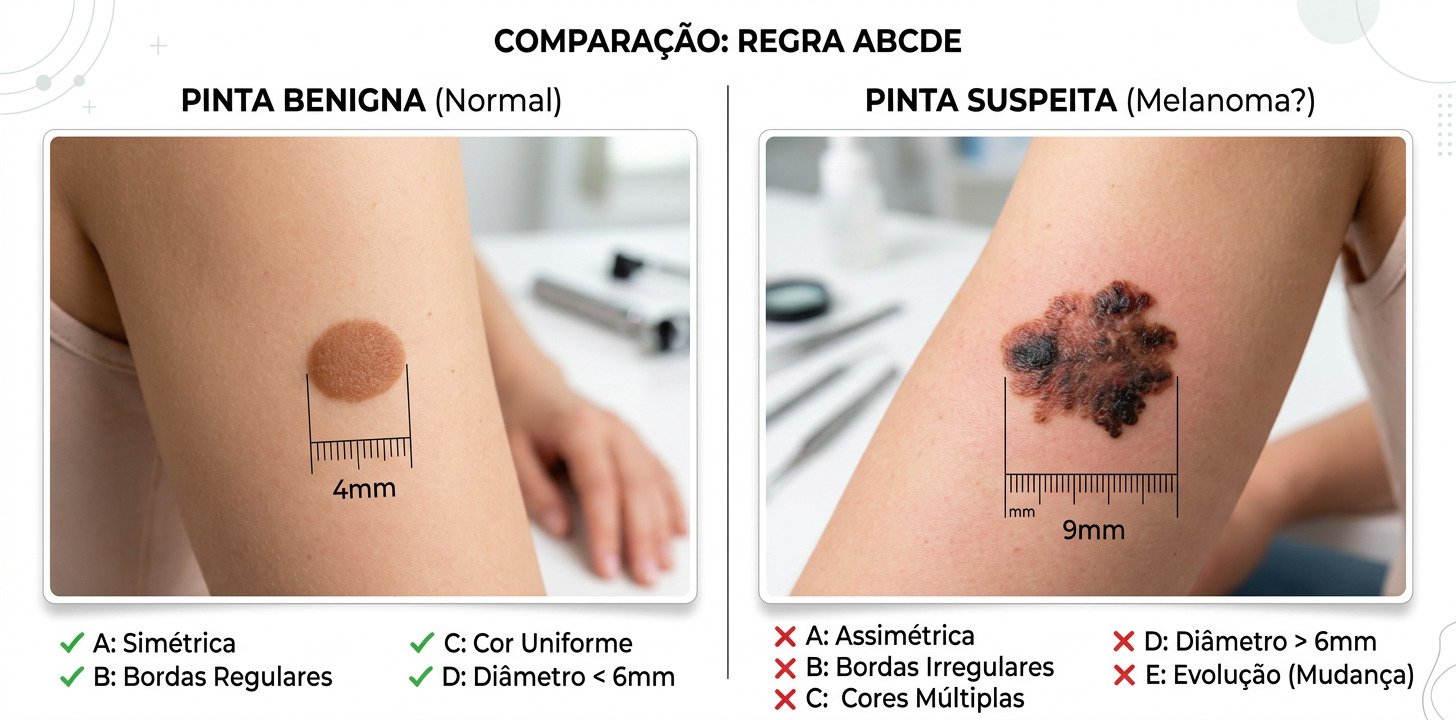 regra ABCDE de câncer de pele